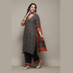 CHARCOAL LIVA STRAIGHT KURTA