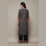 CHARCOAL LIVA STRAIGHT KURTA