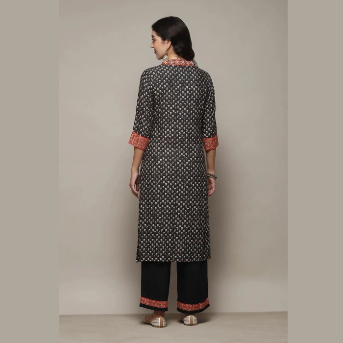 CHARCOAL LIVA STRAIGHT KURTA