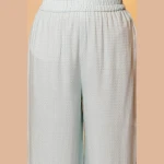 Mint Blue Embroidered Sleeveless Kurta, Palazzo and Dupatta