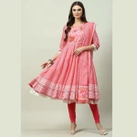 PINK COTTON ANARKALI KURTA