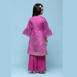 PINK & PURPLE Girls Foil Printed dress