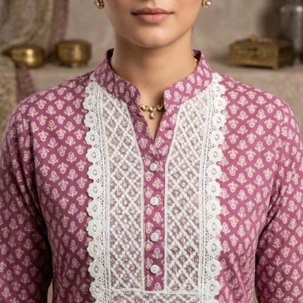 Pure Cotton Purple Colour Suit with Afghani Salwar for Women