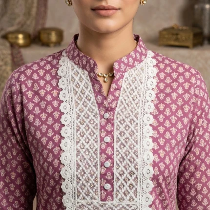 Pure Cotton Purple Colour Suit with Afghani Salwar for Women