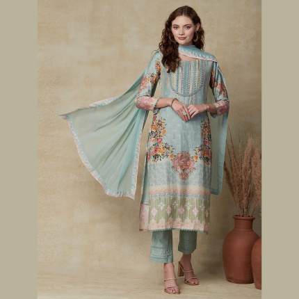 Printed Kurta with Pants and Dupatta