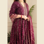 Wine Anarkali Suit Set