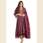 Wine Anarkali Suit Set