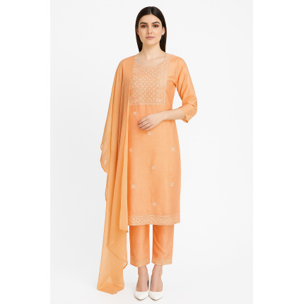 Orange_Embroidered_Cotton_Suit_Set