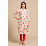 Women Lace Detail Floral Regular Pure Cotton Kurta