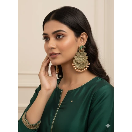 Peacock Design Dangler Earrings for Women and Girls – Festive Jewellery