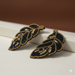 Handmade Beads Earrings Leaf Design – Imitation Jewellery for Women