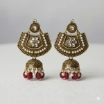 Meenakari & Kundan Pearls Floral Large Ethnic Drop Jhumka Earrings