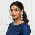 Silver Plated White Kundan & CZ Studded Earrings for Women – Imitation Jewellery