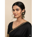 Black Jhumka Earrings for Women & Girls – Traditional Imitation Jewellery