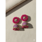 Pink Jhumka Earrings for Women & Girls – Traditional Imitation Jewellery