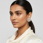 Rose Gold Plated Flower Earrings for Women & Girls