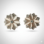 Rose Gold Flower Earrings in Rose Gold Plating