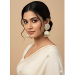 White Jhumka Earrings for Women & Girls – Traditional Imitation Jewellery