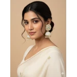 White Jhumka Earrings for Women & Girls – Traditional Imitation Jewellery