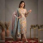 Muslin Digital Print 3 Pcs Suit