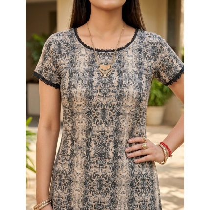 Designer Western Dress with Hand Embroidery Neckline