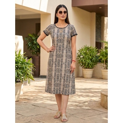 Elegant Western Handwork Neckline Midi Dress for Women