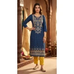 Pure Cotton Blue Colour Printed Kurti