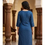 Stylish Blue Cotton Printed Kurti for Women
