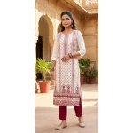 Pure Cotton Printed Kurti with Pant Set for Women